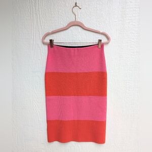 Ann Taylor Pink Red Stretchy Bodycon Skirt Women's Size Small